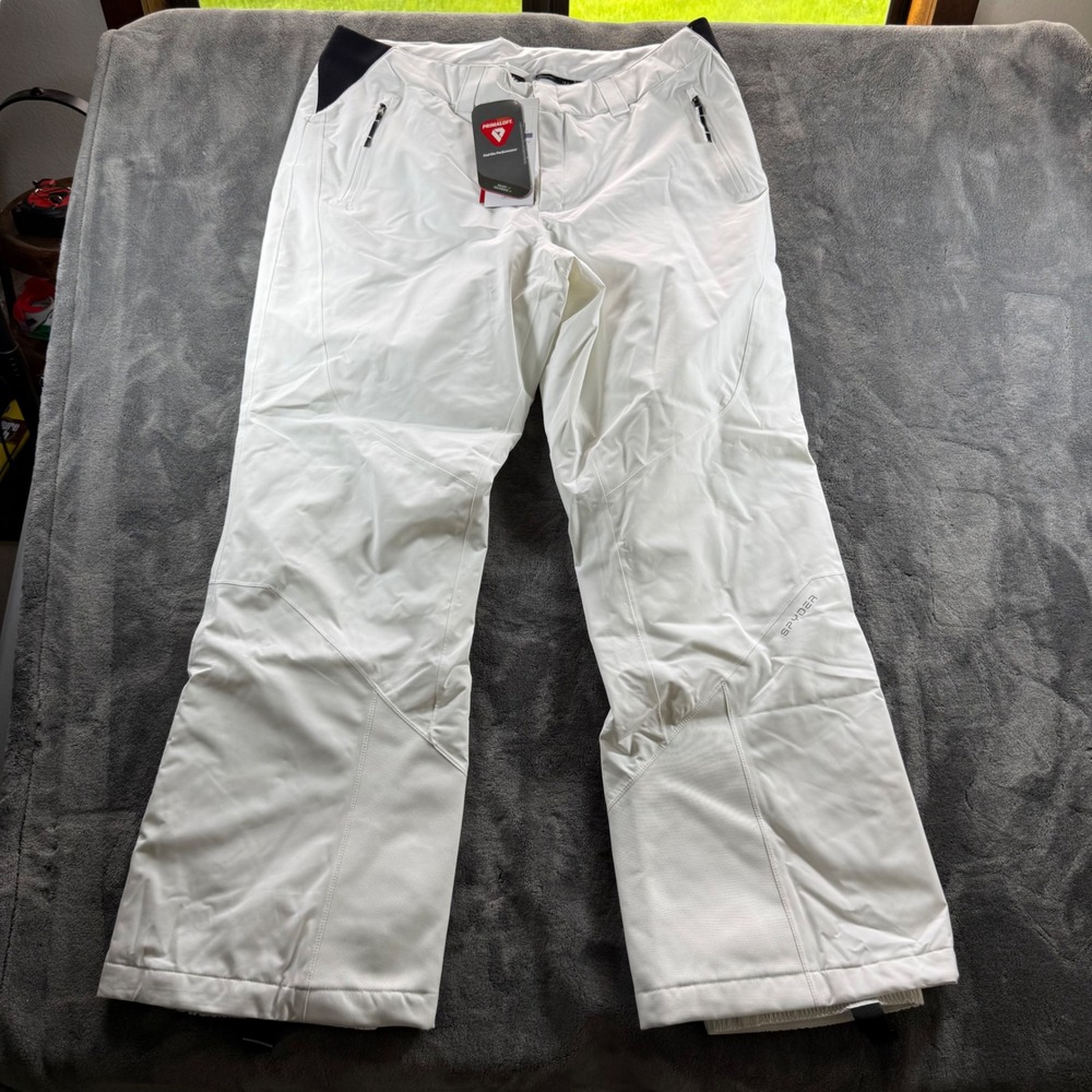 Spyder Winner Womens Ski Pants White Insulated Primaloft Size 18-R